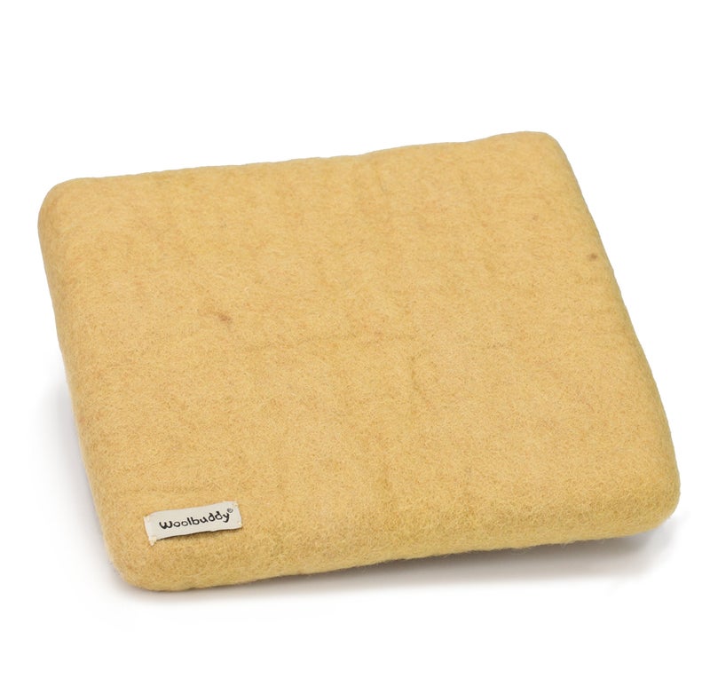 Woolbuddy Needle Felting Pad â€“ Yellow Wool Mat 10x10x1.5 â€“ Foam Alternative Base for 3D, Wet, & Dry Felting Crafts - Image 1